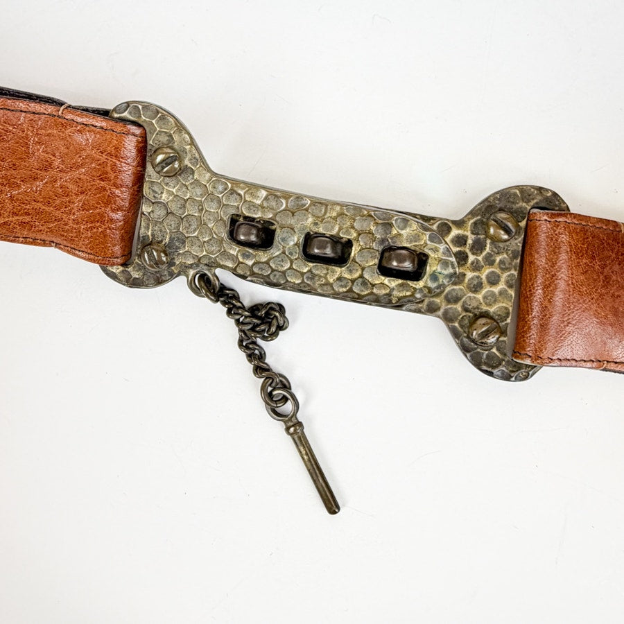 Unique Renaissance-Style Adjustable Belt Pin Locking Buckle Size 32