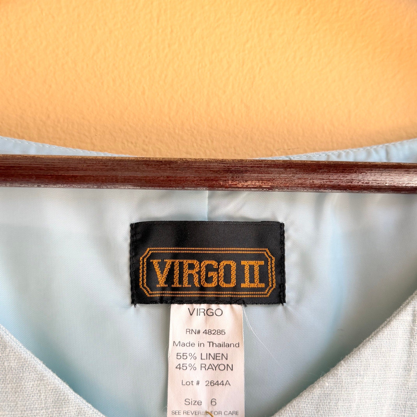 Linen Blend Summery Vintage Shirt Size 6