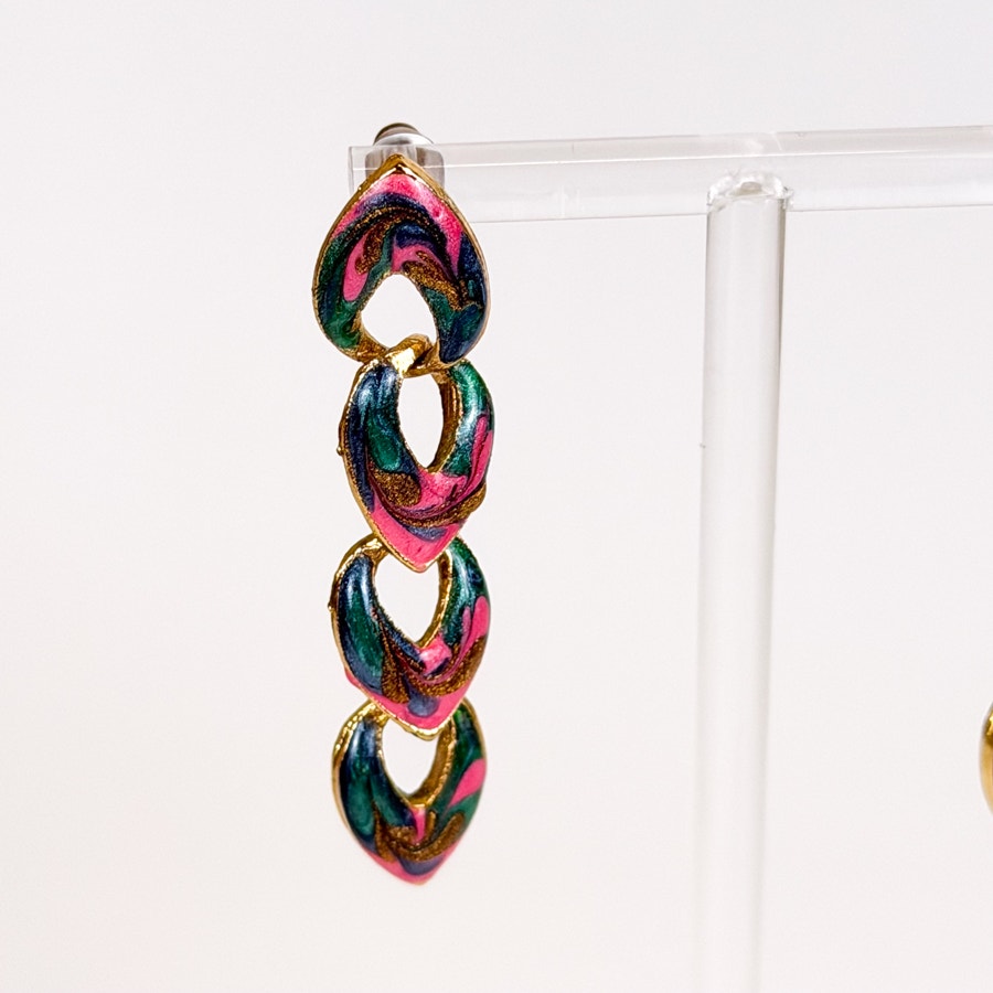 Deadstock Claire's Chunky Enamel Dangly Earrings