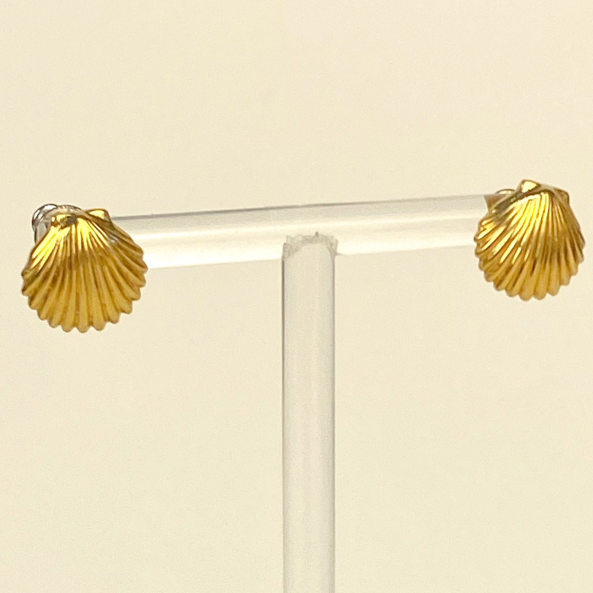 Napier Vintage Gold Earrings Little Shell Studs