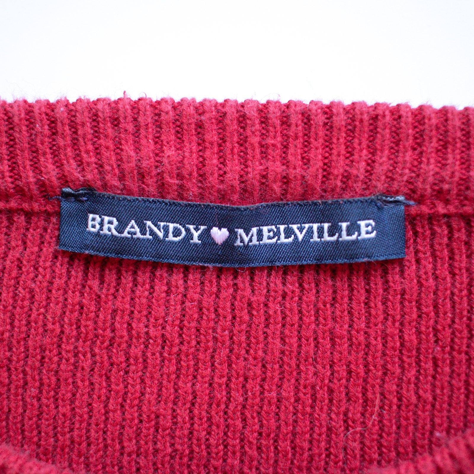 Brandy Melville Racing Stripe Crew Neck Cropped Sweater Size XS/S