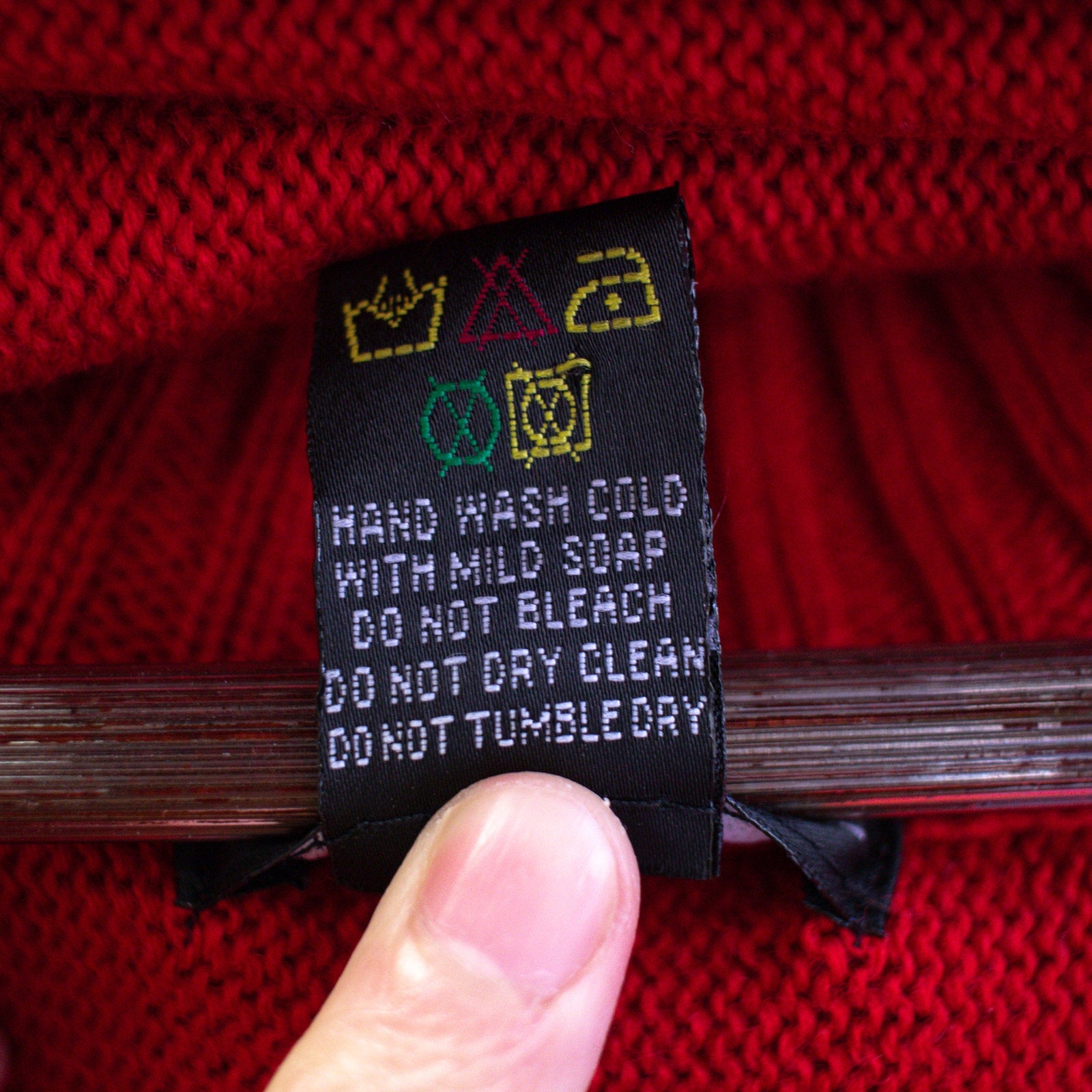 Vintage Red Poncho Long Sleeve Sweater One Size