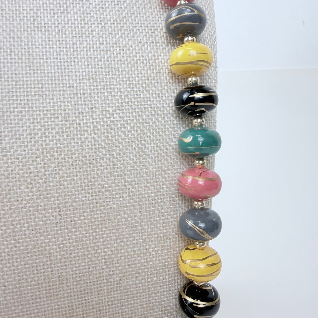 Colorful Chunky Beaded Statement Necklace