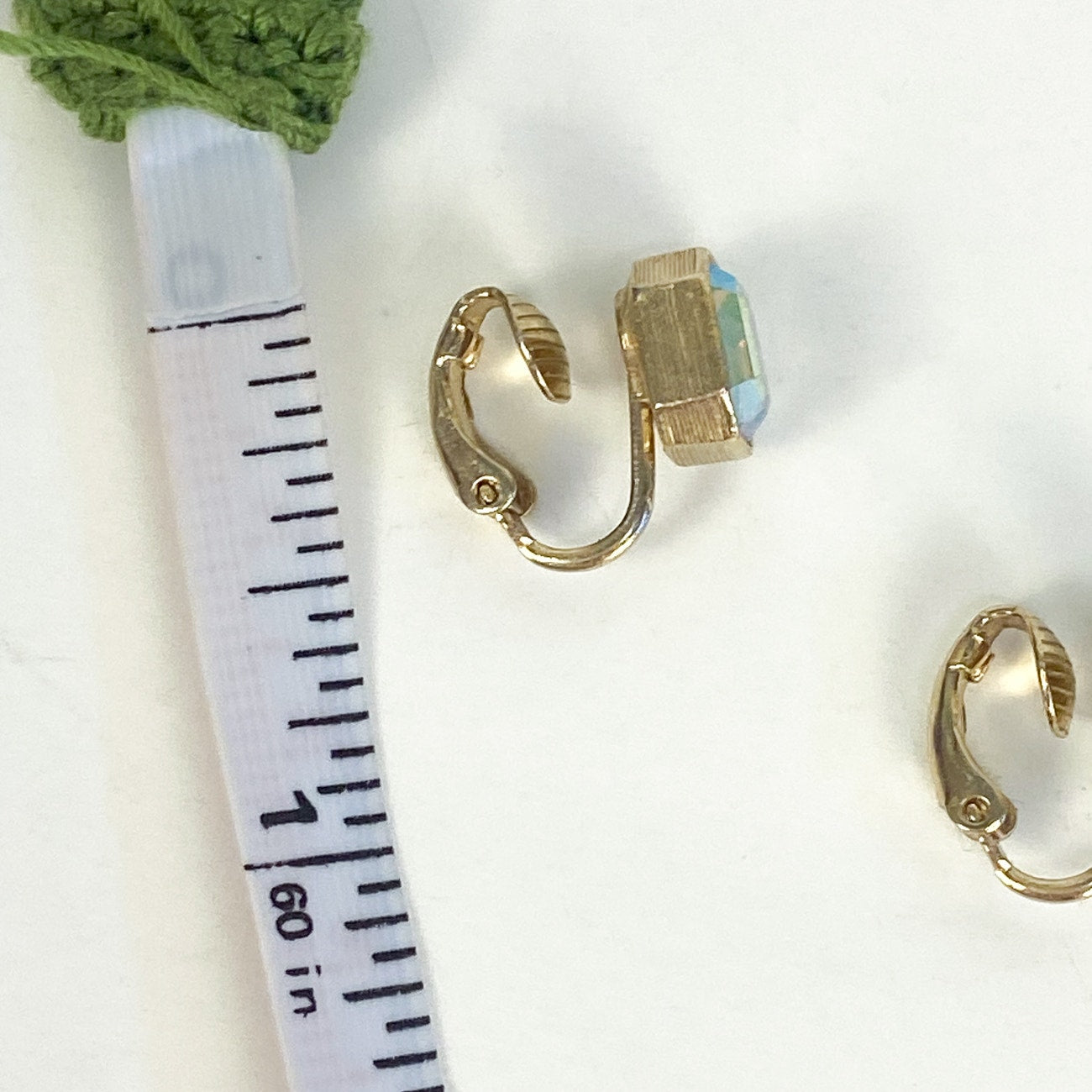 Gold Earrings Small Gold Clip On Earrings Gold Tone Rhinestone