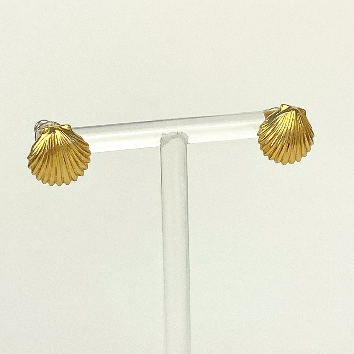 Napier Vintage Gold Earrings Little Shell Studs