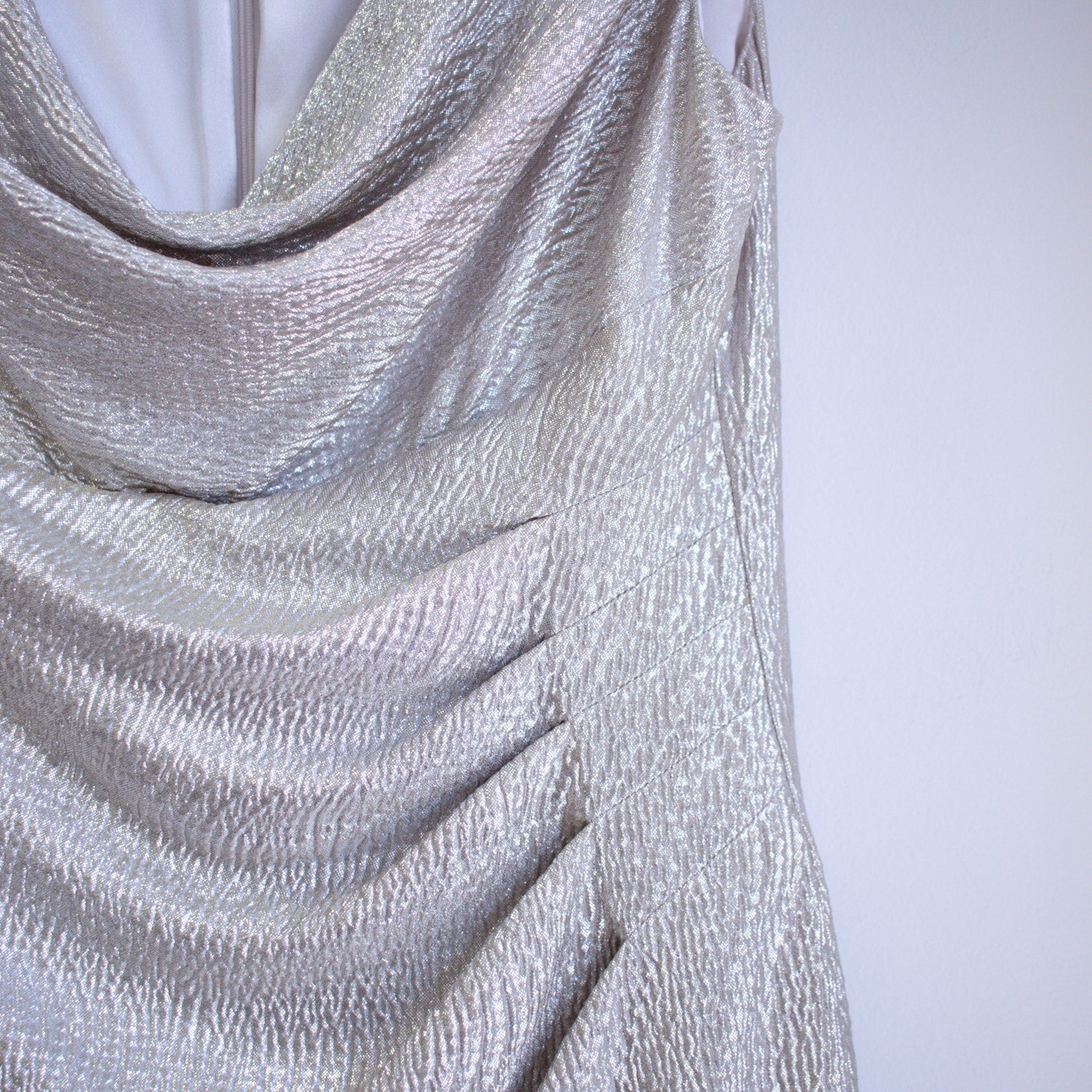Ralph Lauren Size 12 Washed Gold Cocktail Dress NYE New Years Eve Dress