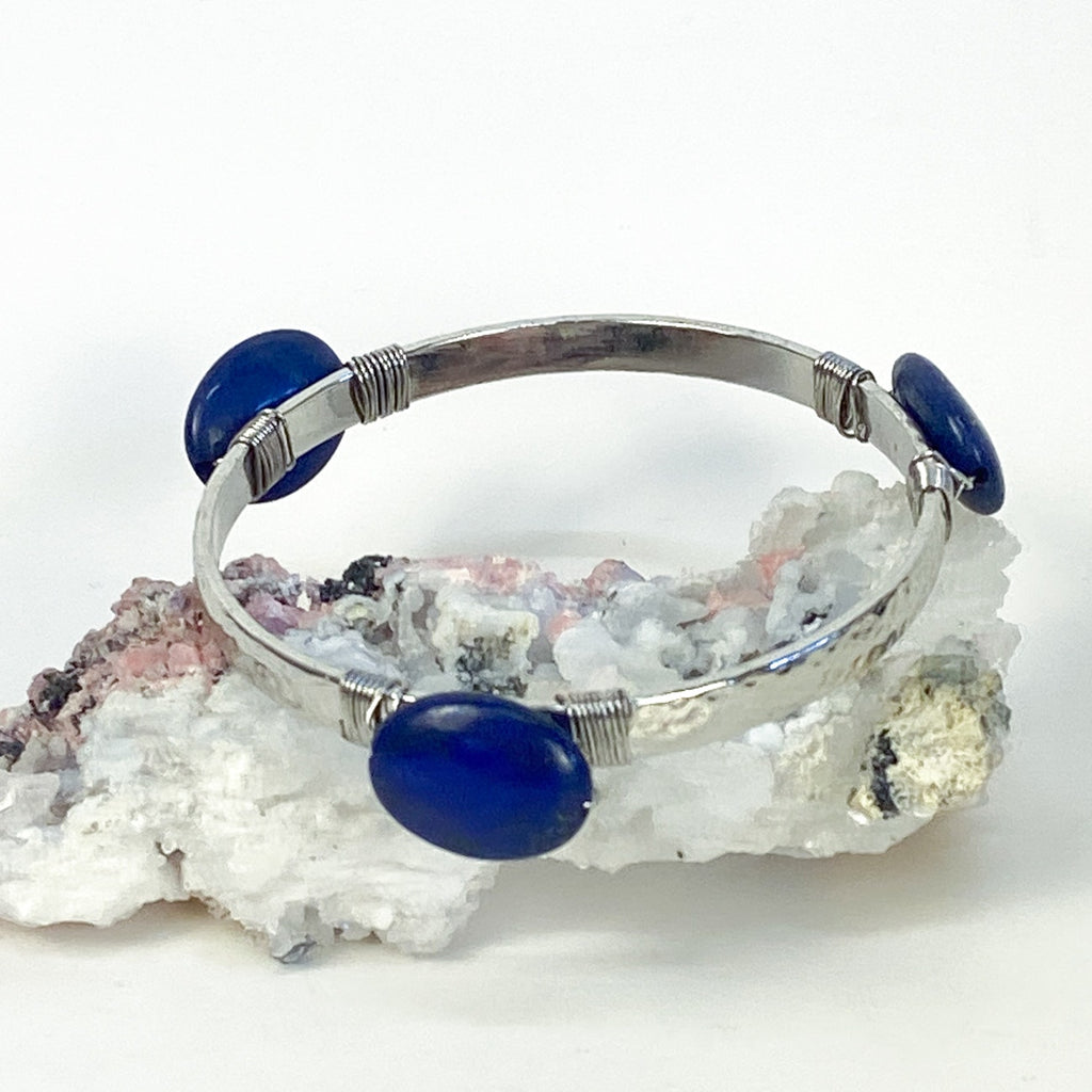 Wire-Wrapped Sodalite Bangle