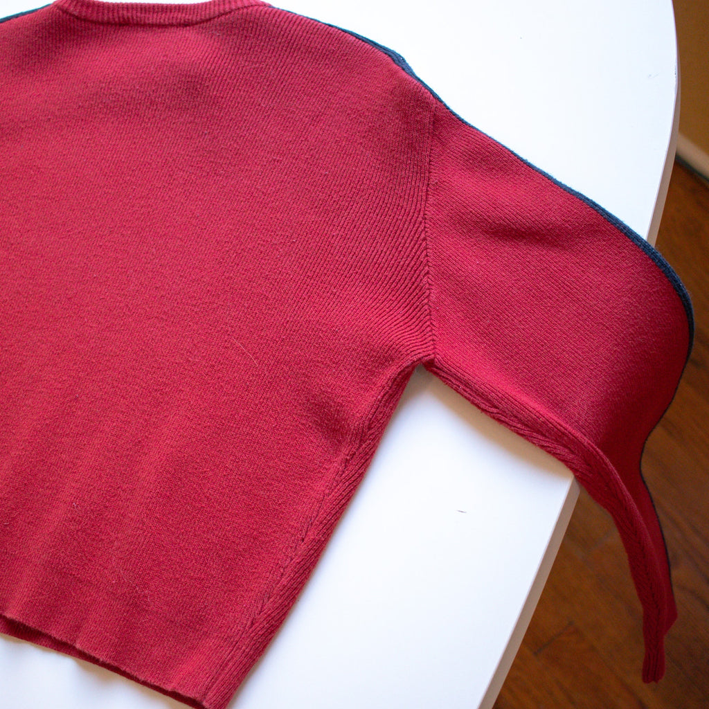 Brandy Melville Racing Stripe Crew Neck Cropped Sweater Size XS/S