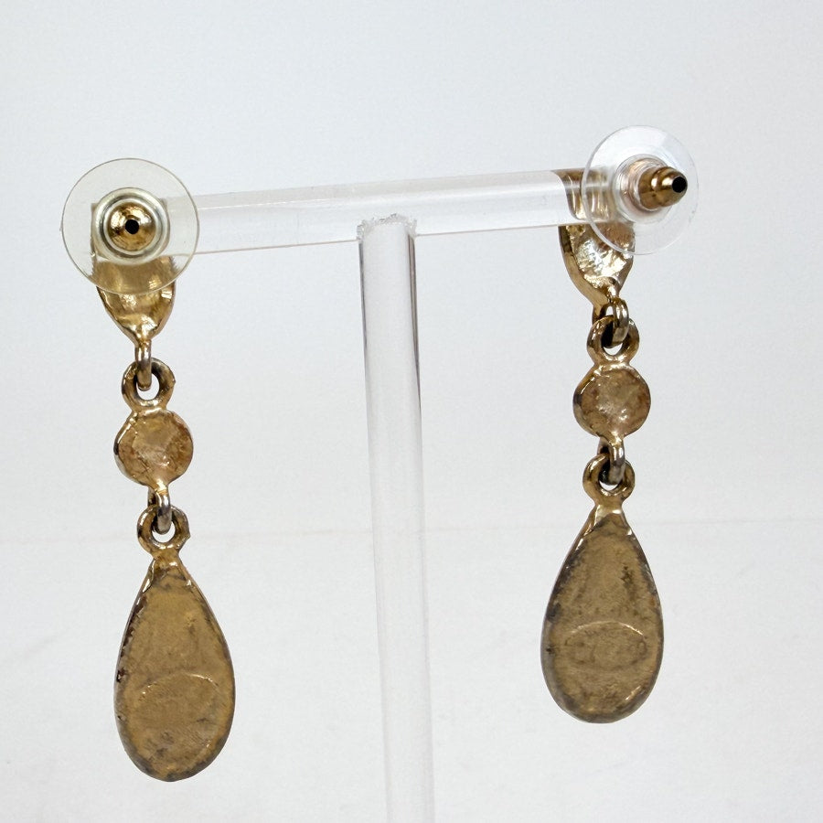 Made in American Vintage Gold-Tone and Enamel Dangly Earrings