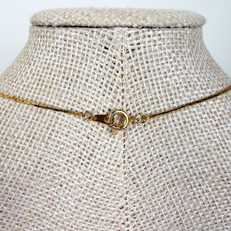 Delicate Station Necklace Pearlescent Beads Gold-Tone