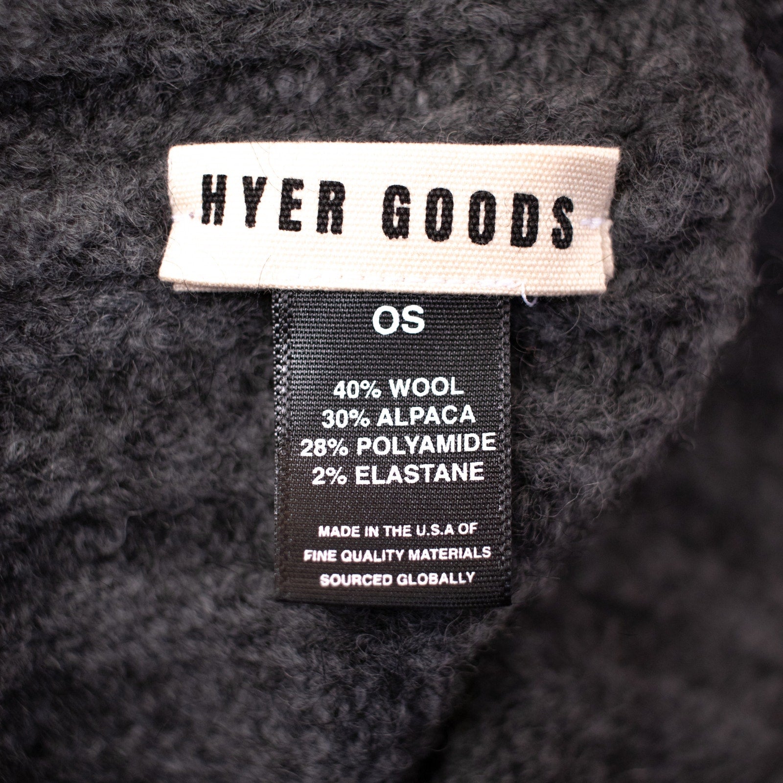 Hyer Goods Charcoal Alpaca Chunky Wool Rib Beanie