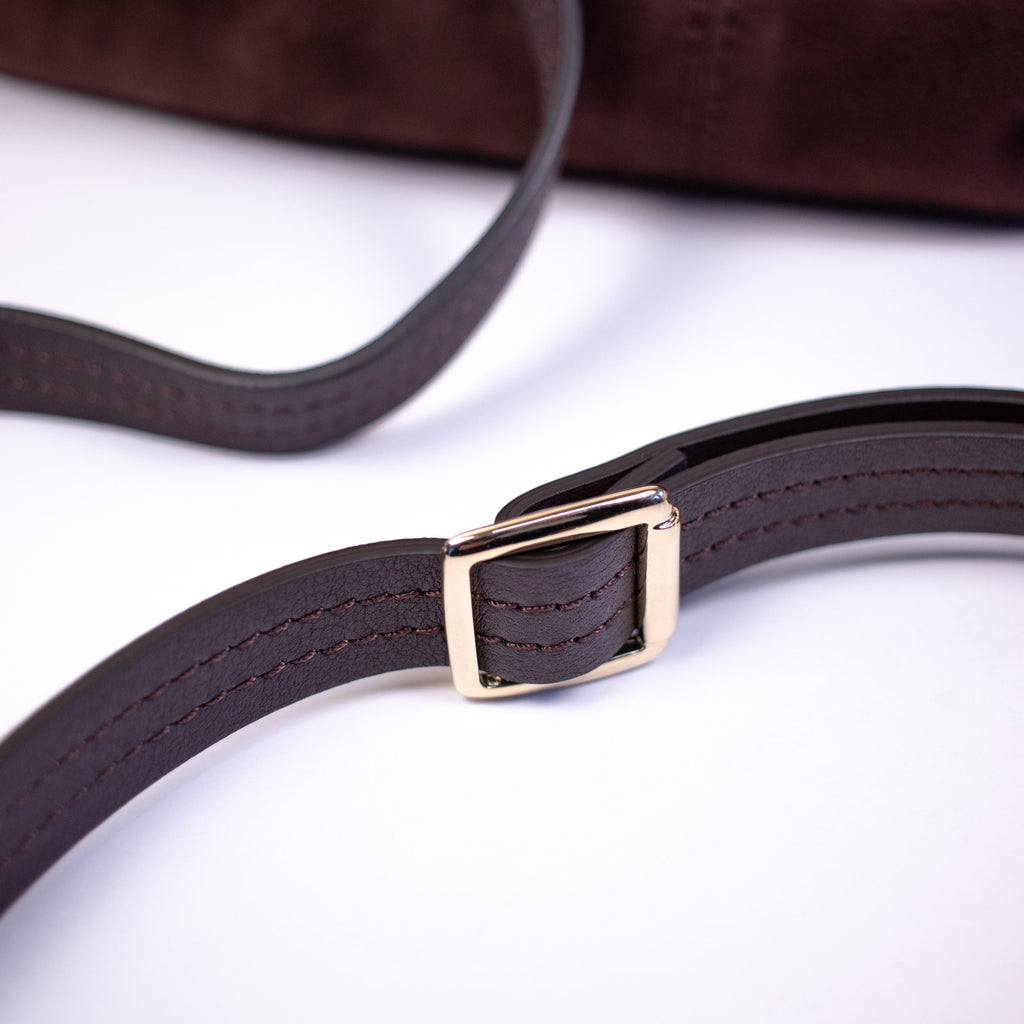 Hyer Goods Chocolate Suede Mini Everyday Shoulder Bag