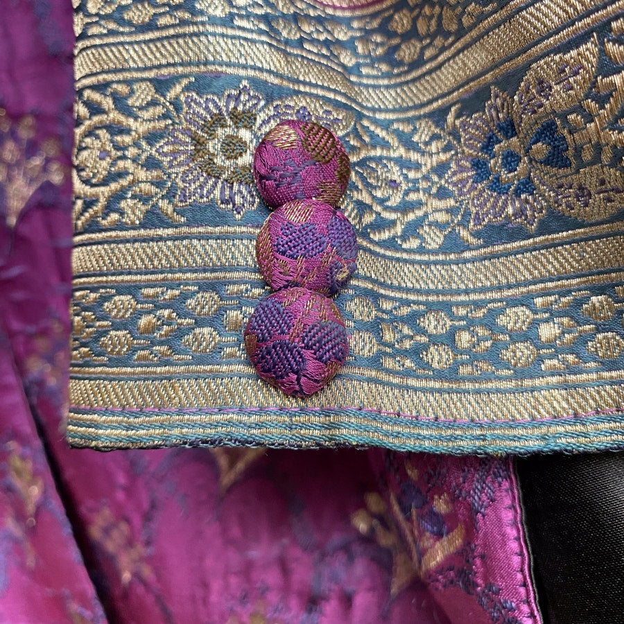 Sherwani Purple and Green Satin Women's Small