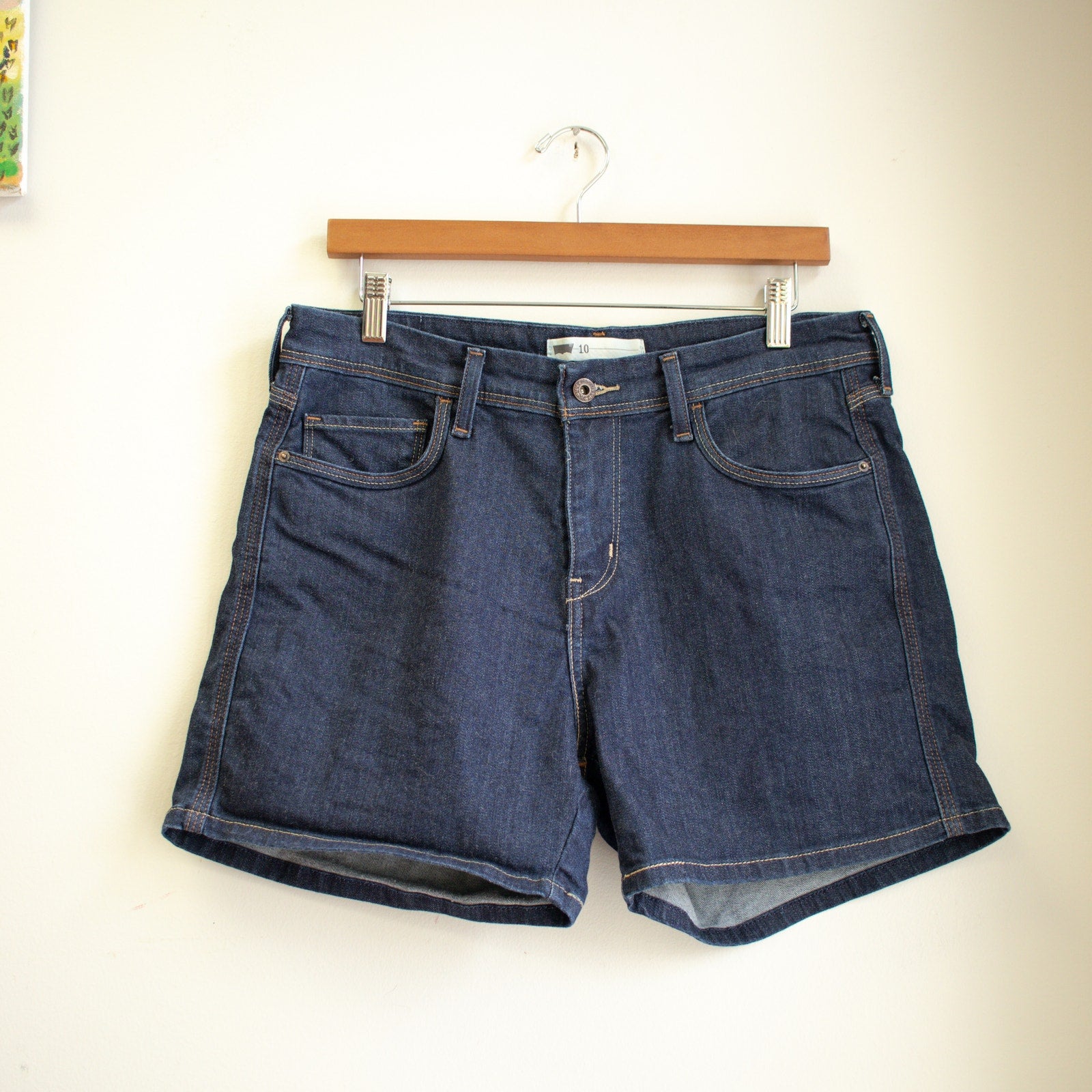 Levi's Dark Wash High Rise Denim Shorts Size 10