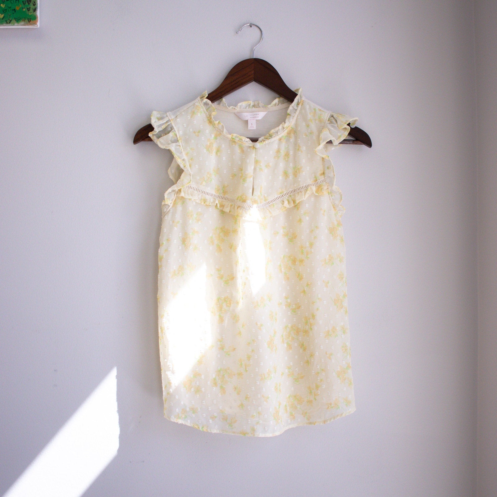 Yellow Floral Top Size Small