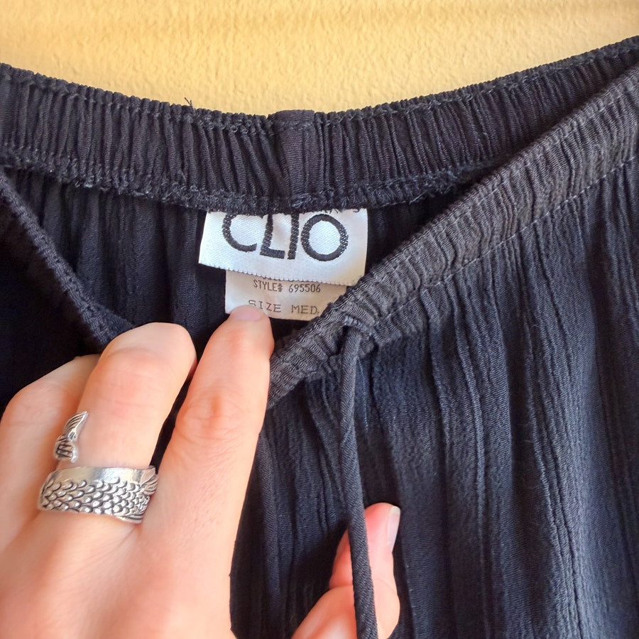 Vintage Clio Size Medium Crepe Lounge Pants Black