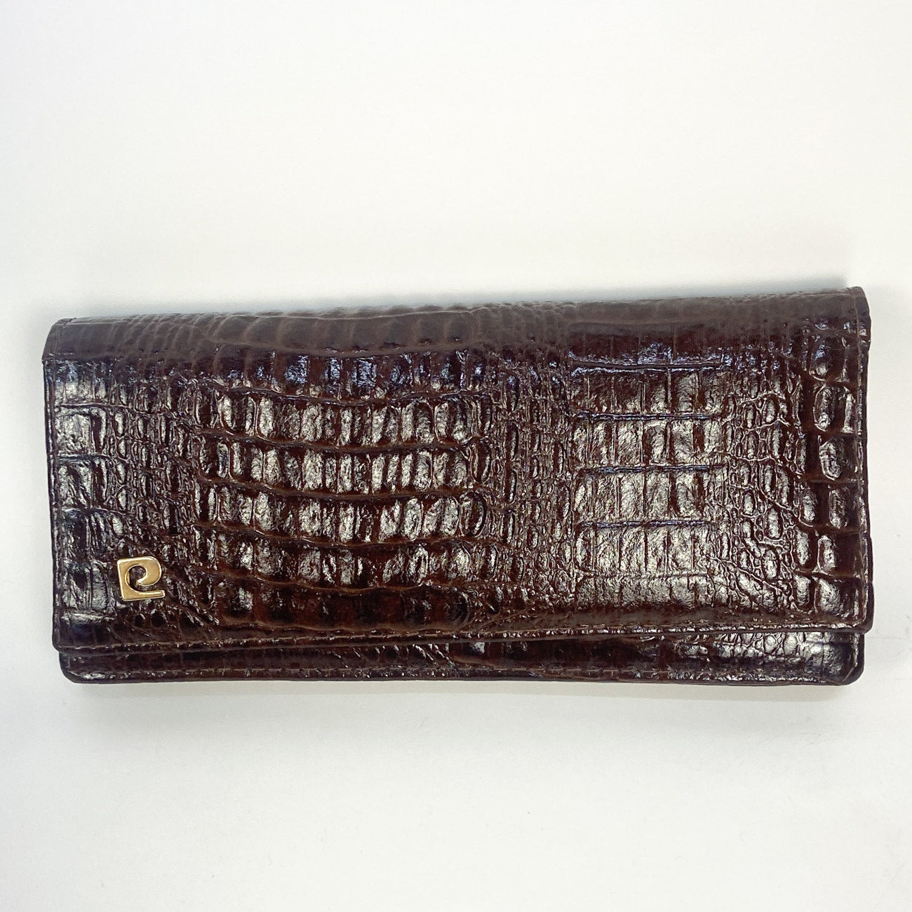 Brown Leather Wallet Pierre Cardin Vintage 80s