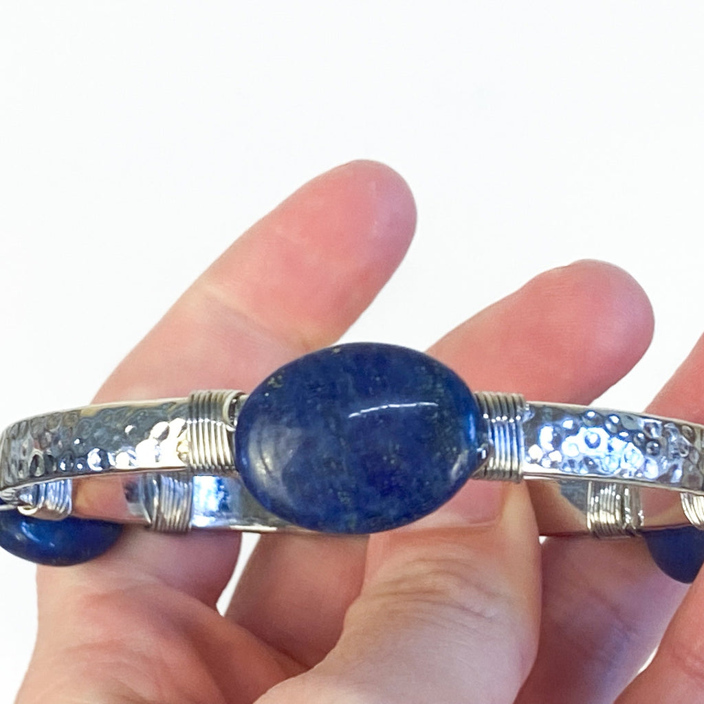 Wire-Wrapped Sodalite Bangle