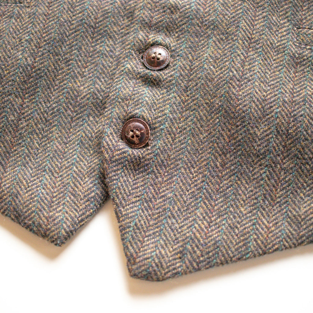 Vintage Brown Herringbone Vest Size Medium