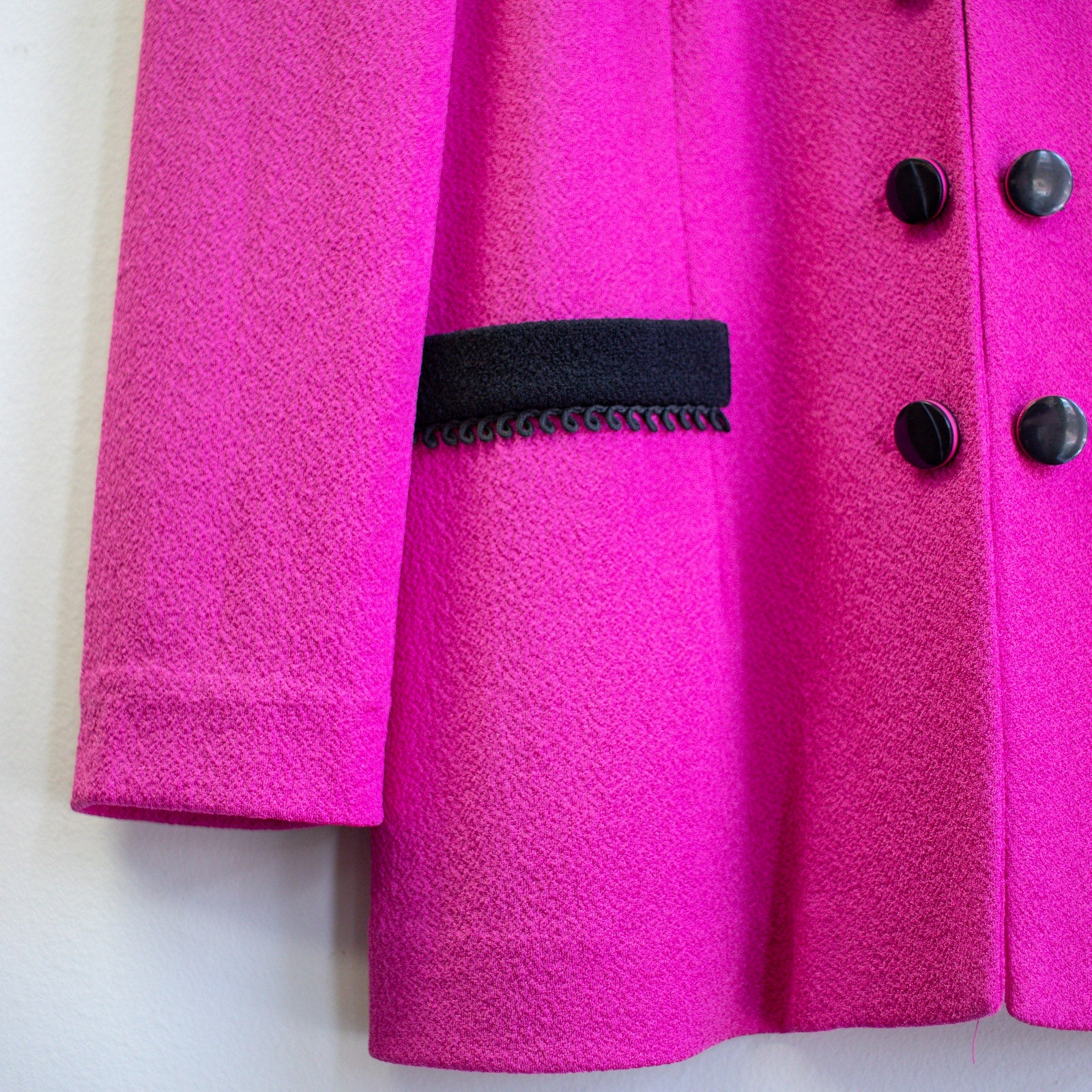 Leslie Fay Vintage Hot Pink Knit Blazer Size 18