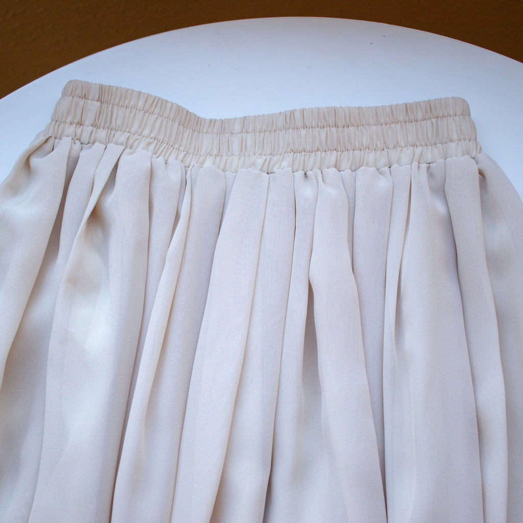 Beige Pleated A-Line Maxi Skirt Size Small