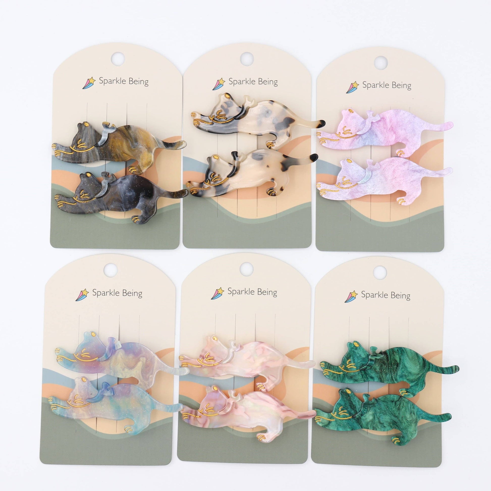 Stretching Cat Hair Clips Set of 2
