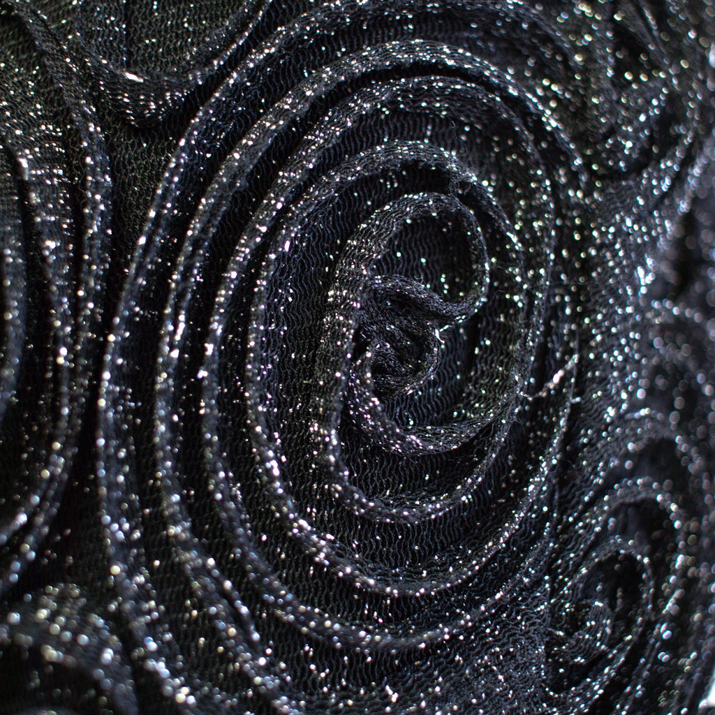 Janice Black Strapless Rosette Top Crepe Skirt Tie Waist Dress Size Small