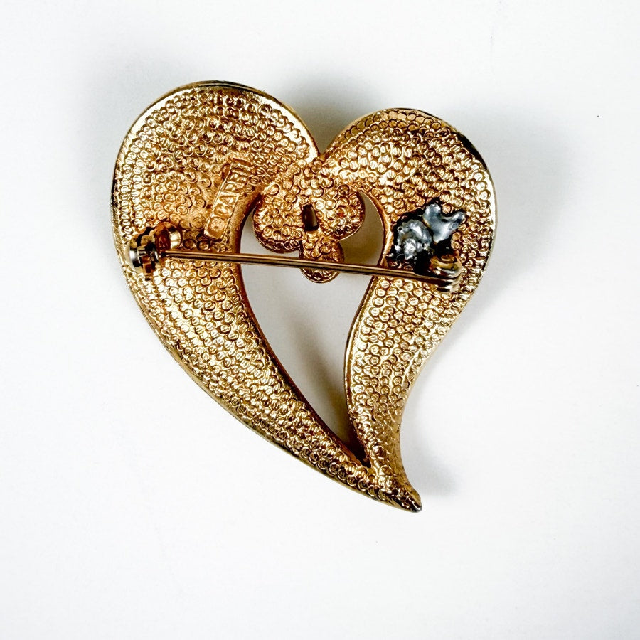 Capri Heart Shaped Pearl Bead Cluster Brooch