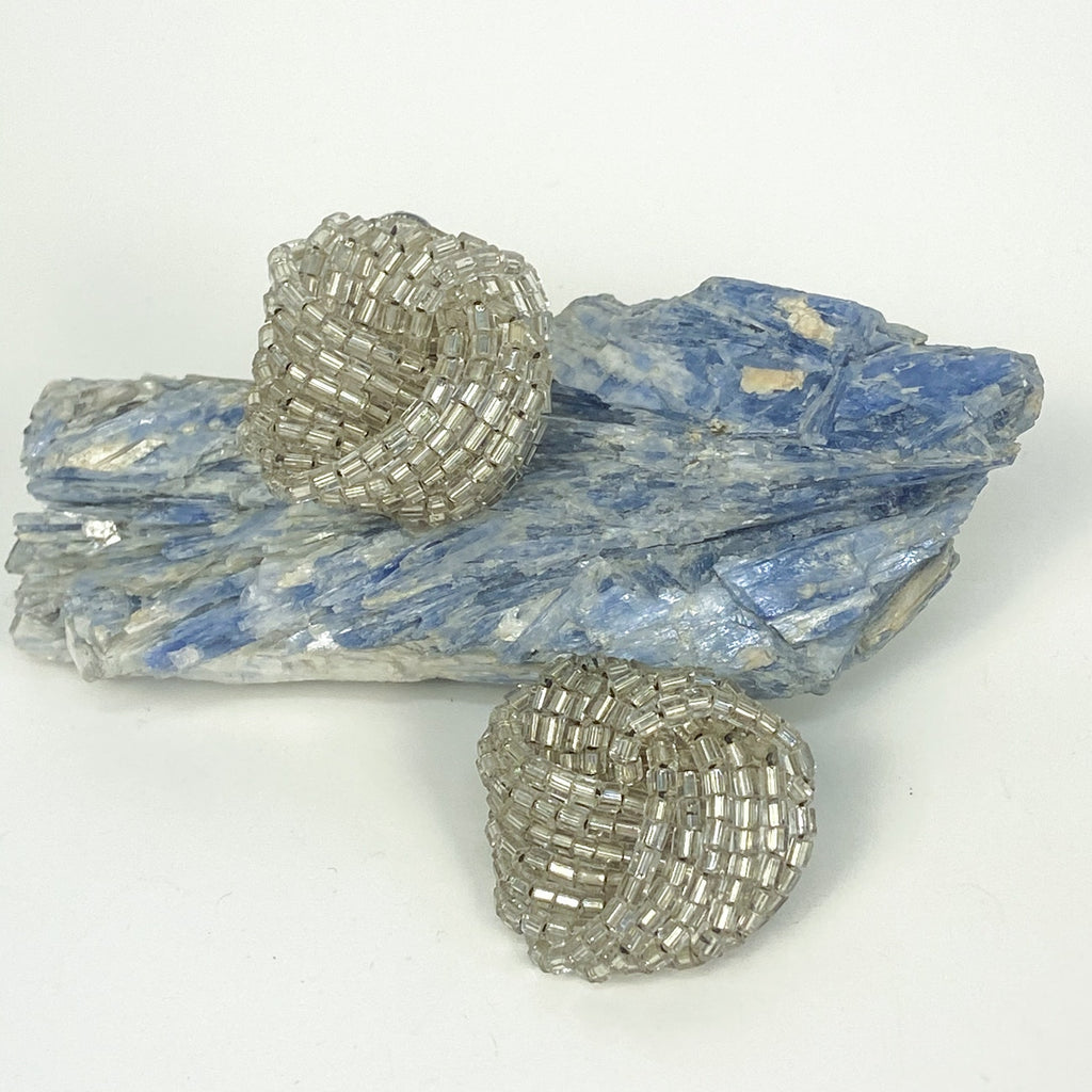 Beaded Knot Clip On Earrings Vintage
