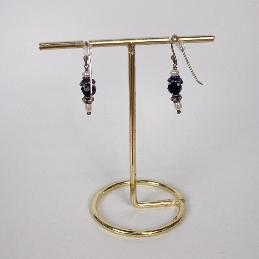 Sterling Silver and Freshwater Pearl Dangly Earrings