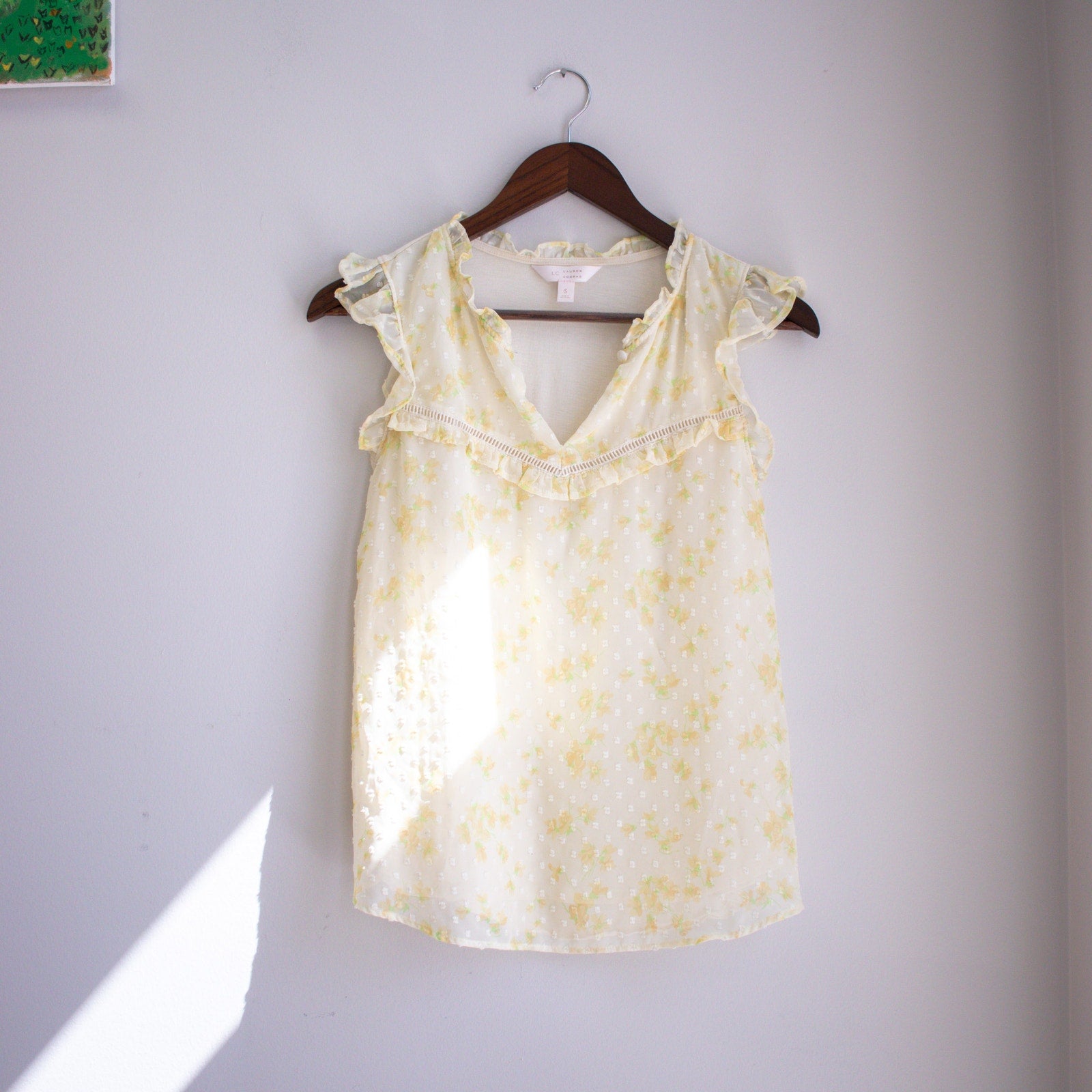 Yellow Floral Top Size Small