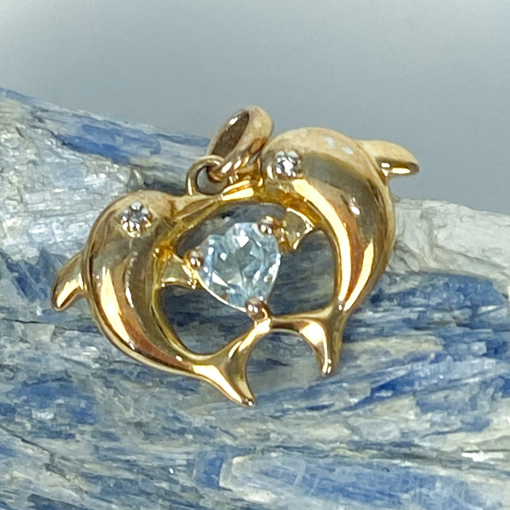 Kissing Dolphin Pendant .925 Sterling Silver