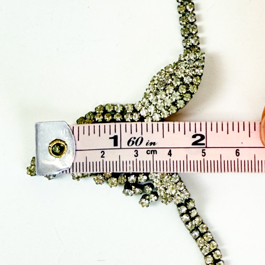 Vintage Rhinestone Fringe Necklace