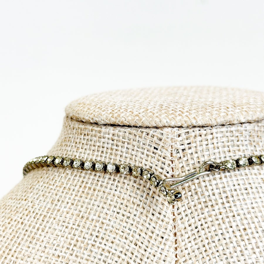Vintage Rhinestone Fringe Necklace