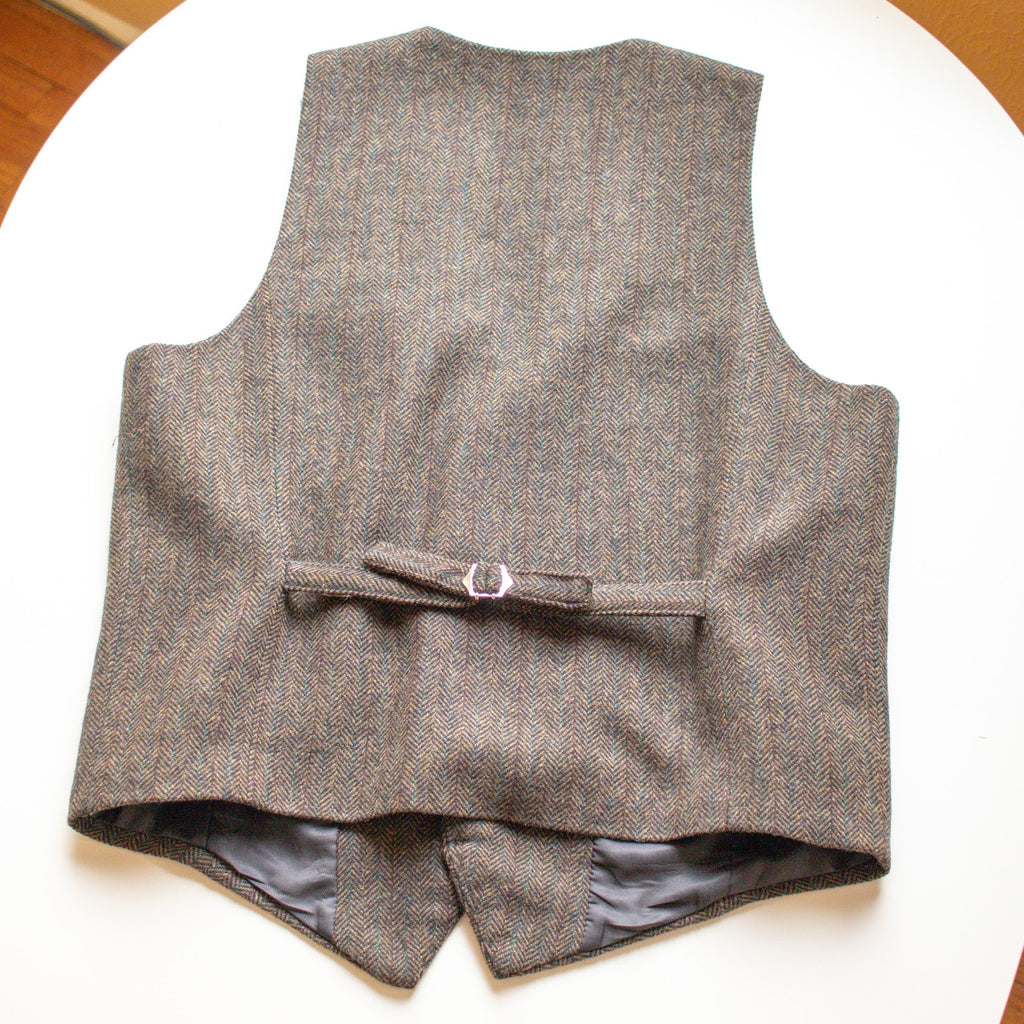 Vintage Brown Herringbone Vest Size Medium