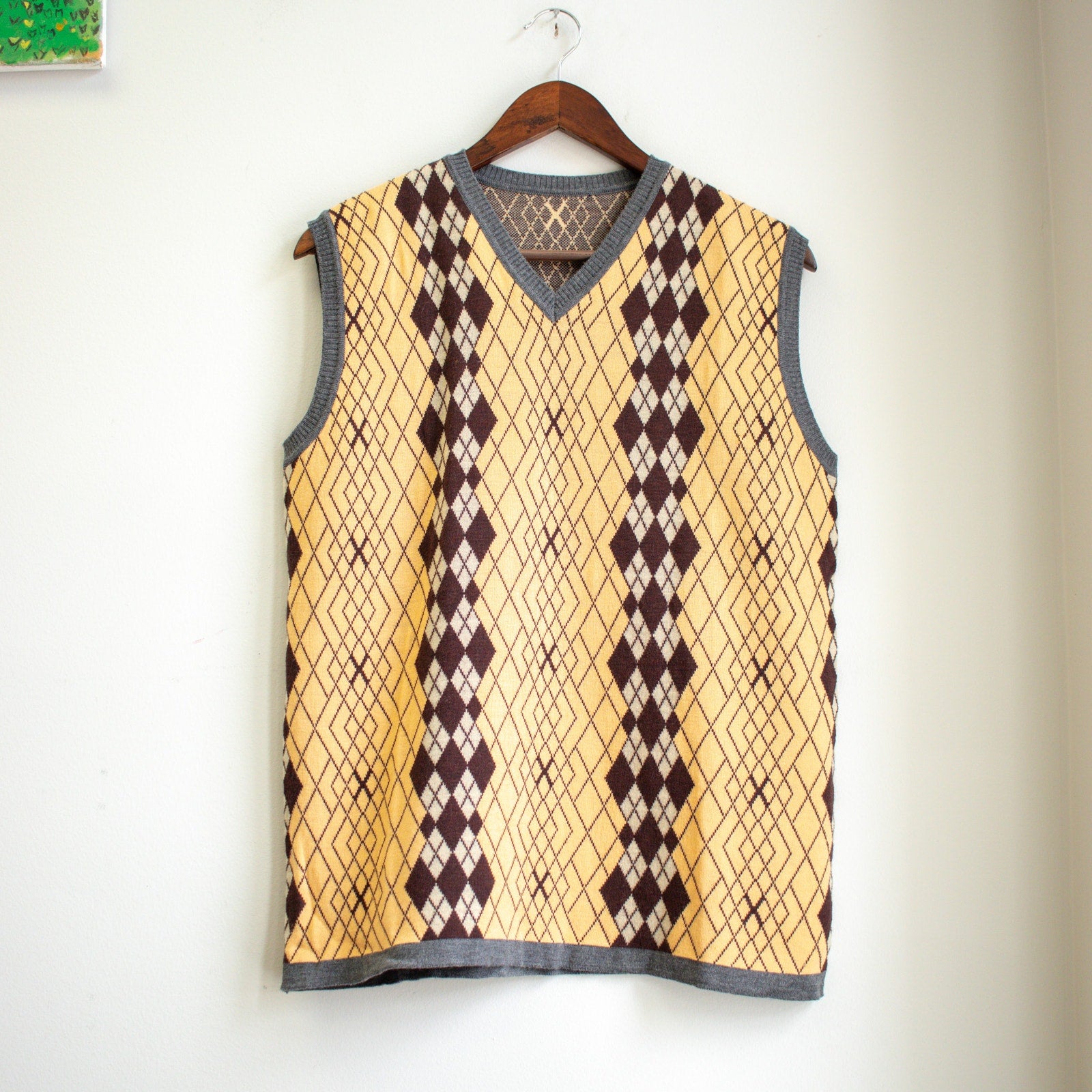Argyle Sweater Vest Size Large