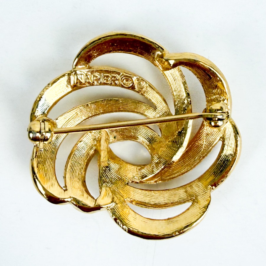 Swirl Brooch Napier Gold Tone Pin