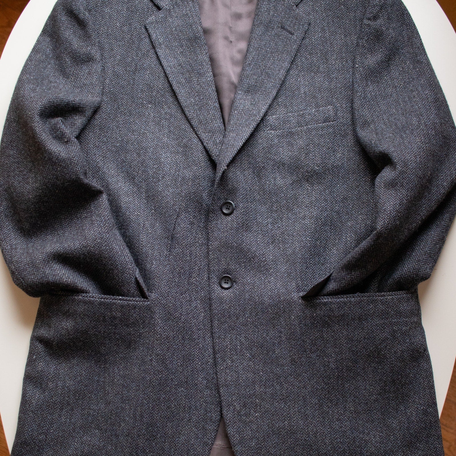 Stafford Wool Dark Blue-Gray Men's 2 Button Blazer Size 42R