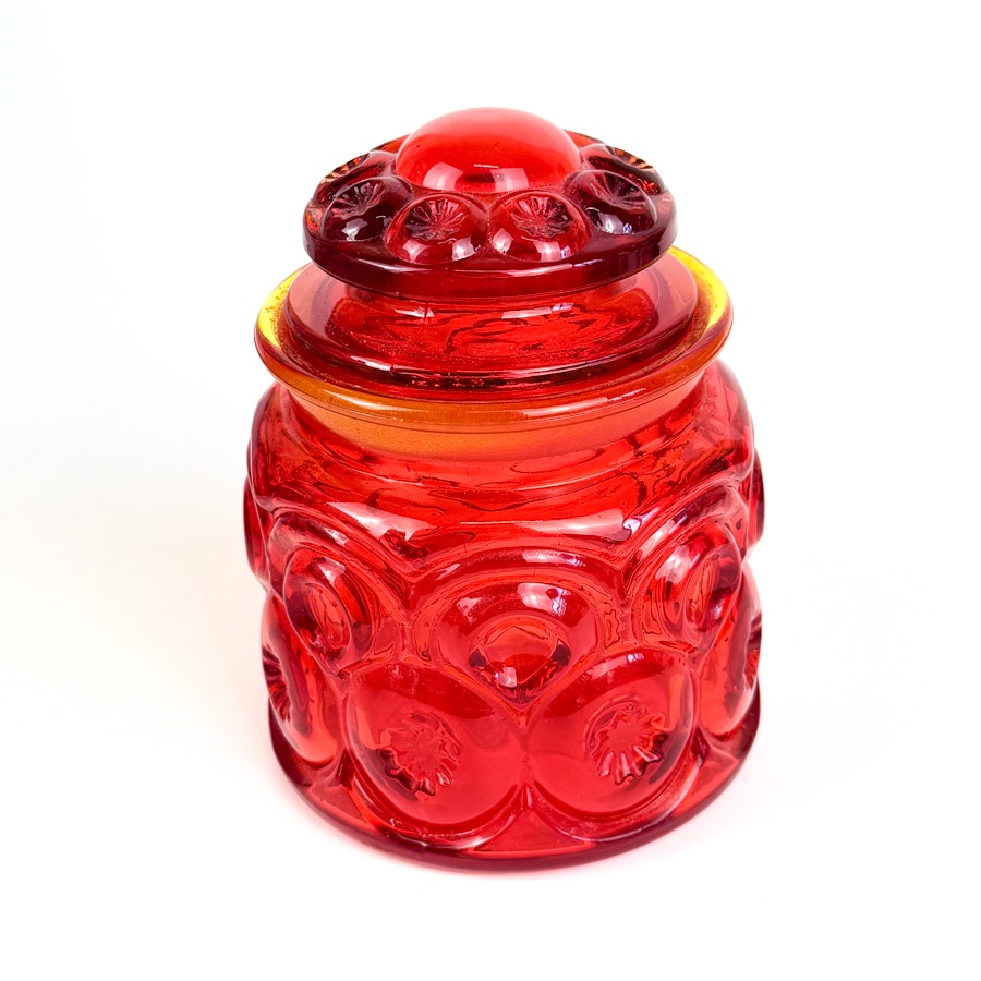 Fairy Jar Moon & Stars Vintage Glass Canister by LE Smith