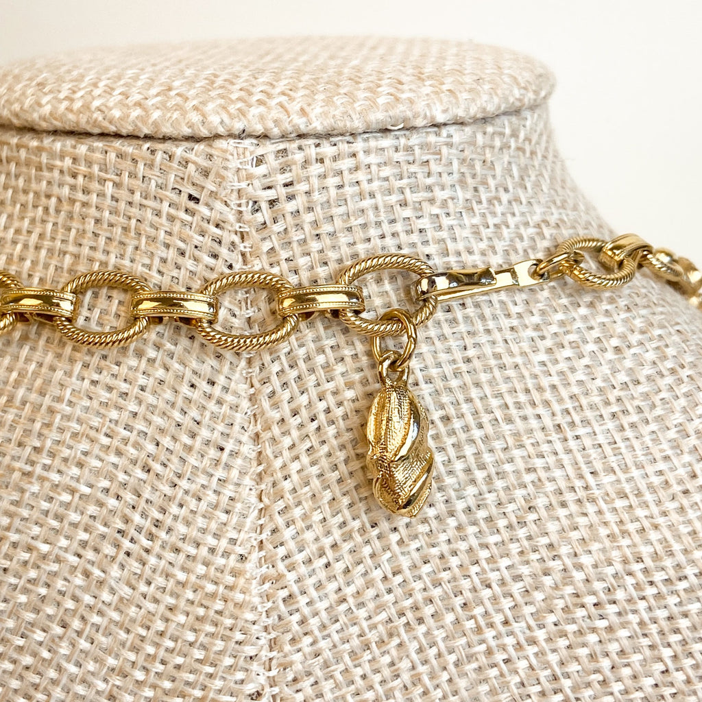 Francois Vintage Necklace Bracelet Set Matching Gold Tone Costume Jewelry