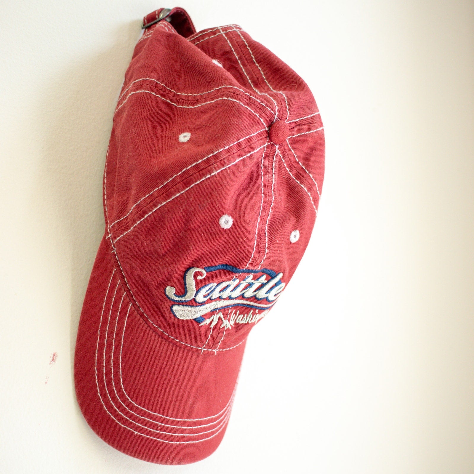 Prairie Mountain Washed Red Seattle Washington Baseball Cap Hat