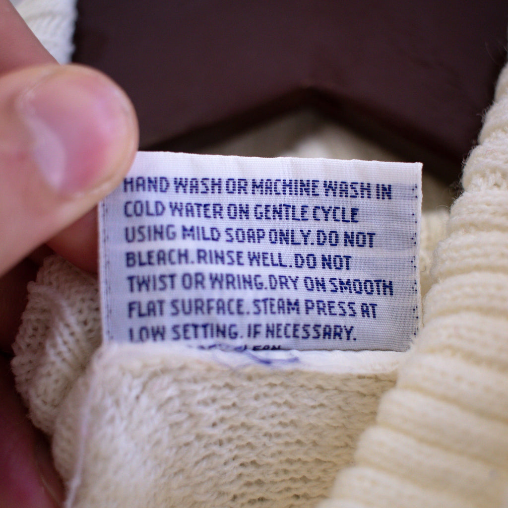 Vintage Boucle Cowl Neck Sweater White Size Small