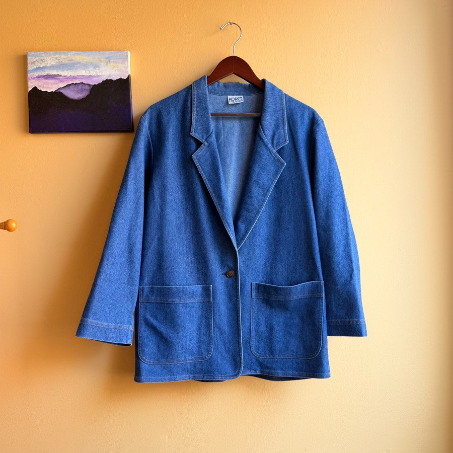 Koret City Blues Made in USA Denim Blazer Size 12