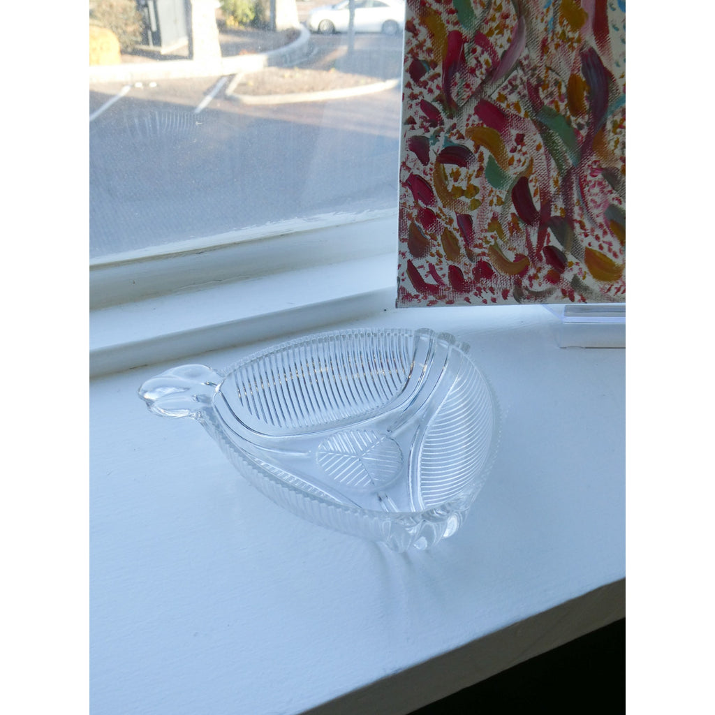 Glass Jewelry Dish Antique Shell Dish