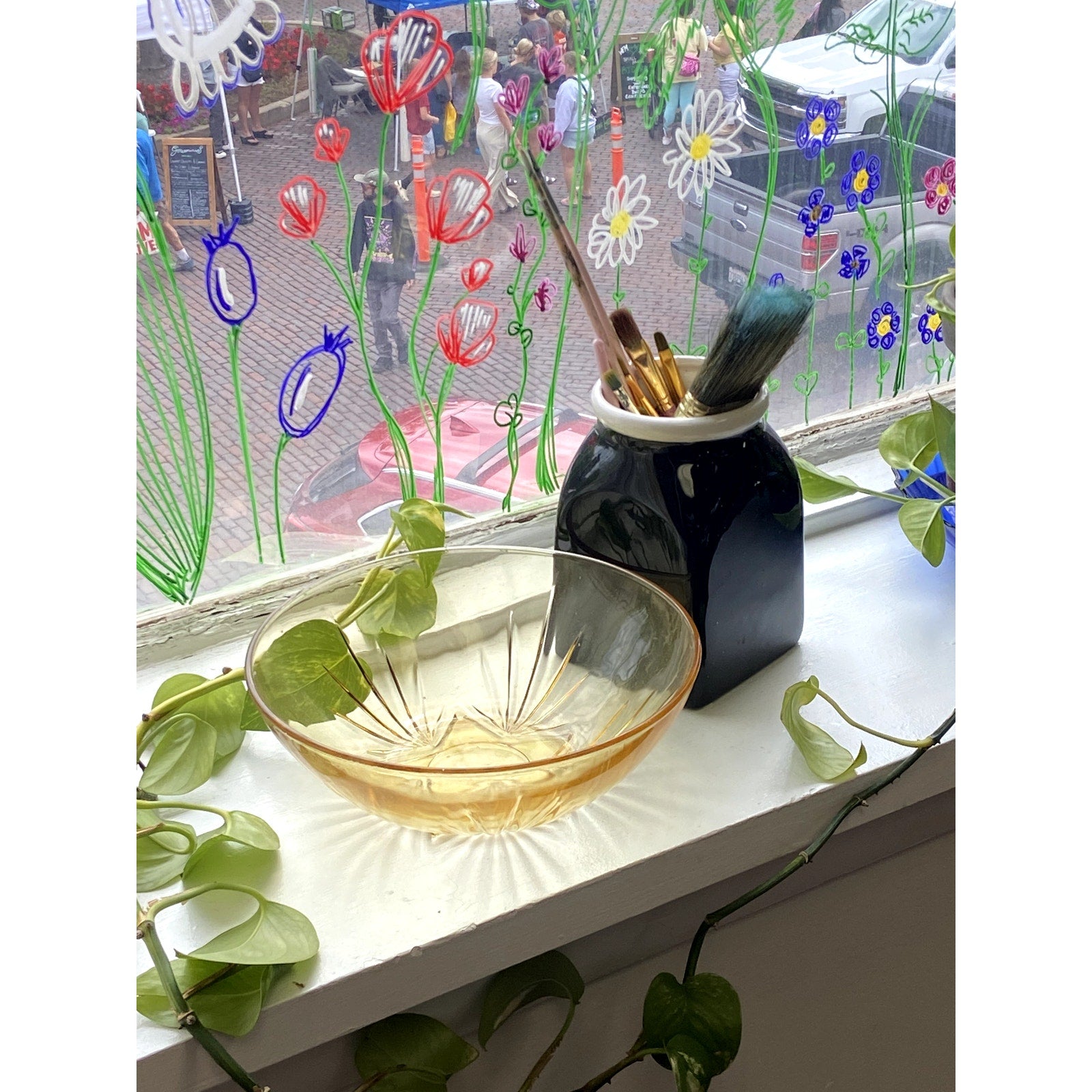 Depression Glass Style Star Bowl