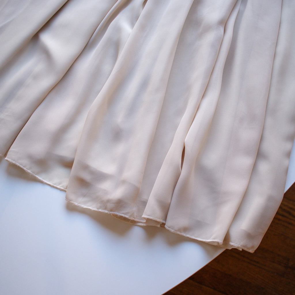 Beige Pleated A-Line Maxi Skirt Size Small
