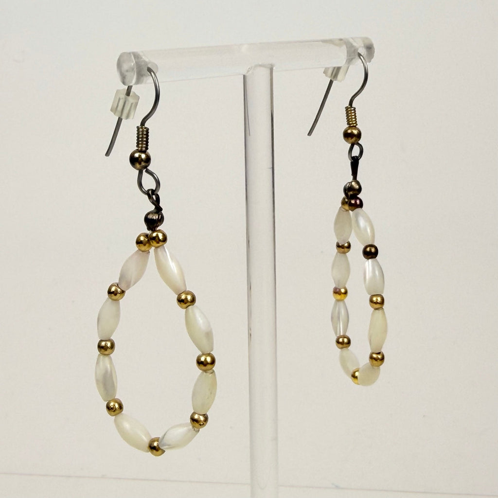Pearlescent Wire Teardrop Earrings