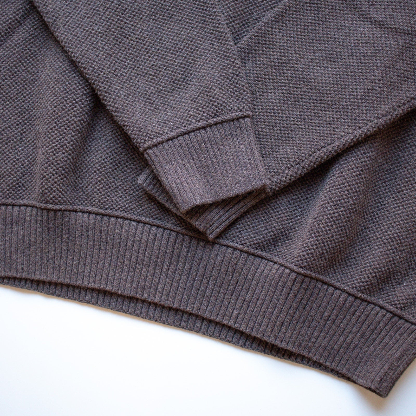 John Bartlett Consensus 100% Cotton Dark Brown V Neck Sweater Size Large