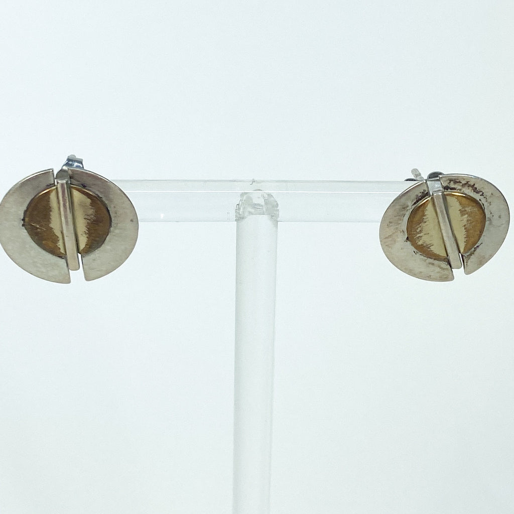 2 Paris Sterling Silver Gold Fill Southwestern Studs
