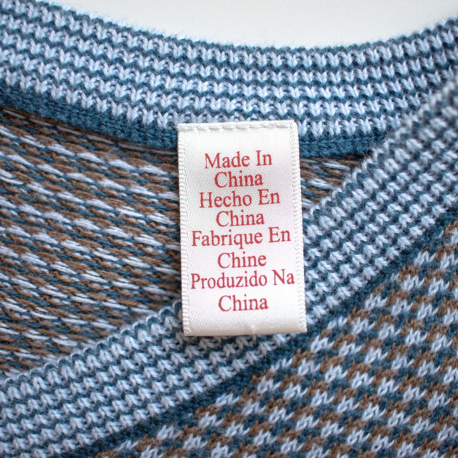 An Original Penguin  Blue and Brown V-Neck Sweater Size Large